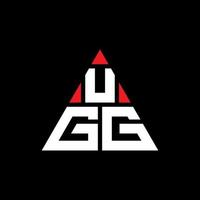 design del logo della lettera del triangolo ugg con forma triangolare. monogramma di design del logo del triangolo ugg. modello di logo vettoriale triangolo ugg con colore rosso. logo triangolare ugg logo semplice, elegante e lussuoso.