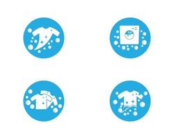 set di icone logo lavanderia blu vettore