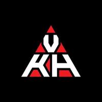 design del logo della lettera del triangolo vkh con forma triangolare. monogramma di design del logo del triangolo vkh. modello di logo vettoriale triangolo vkh con colore rosso. logo triangolare vkh logo semplice, elegante e lussuoso.