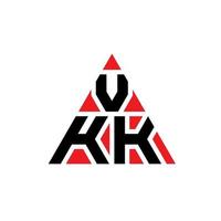 design del logo della lettera del triangolo vkk con forma triangolare. monogramma di design del logo del triangolo vkk. modello di logo vettoriale triangolo vkk con colore rosso. logo triangolare vkk logo semplice, elegante e lussuoso.