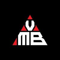 design del logo della lettera triangolo vmb con forma triangolare. monogramma di design del logo del triangolo vmb. modello di logo vettoriale triangolo vmb con colore rosso. logo triangolare vmb logo semplice, elegante e lussuoso.