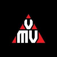 design del logo della lettera del triangolo vmv con forma triangolare. monogramma di design del logo del triangolo vmv. modello di logo vettoriale triangolo vmv con colore rosso. logo triangolare vmv logo semplice, elegante e lussuoso.