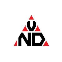 vnd triangolo logo design lettera con forma triangolare. vnd triangolo logo design monogramma. modello di logo vettoriale triangolo vnd con colore rosso. vnd logo triangolare logo semplice, elegante e lussuoso.