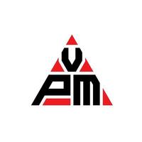 design del logo della lettera del triangolo vpm con forma triangolare. monogramma di design del logo del triangolo vpm. modello di logo vettoriale triangolo vpm con colore rosso. logo triangolare vpm logo semplice, elegante e lussuoso.