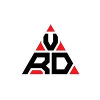 design del logo della lettera del triangolo vrd con forma triangolare. vrd triangolo logo design monogramma. modello di logo vettoriale triangolo vrd con colore rosso. logo triangolare vrd logo semplice, elegante e lussuoso.