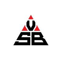 design del logo della lettera triangolare vsb con forma triangolare. monogramma di design logo triangolo vsb. modello di logo vettoriale triangolo vsb con colore rosso. logo triangolare vsb logo semplice, elegante e lussuoso.