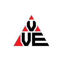 design del logo della lettera triangolare vve con forma triangolare. vve triangolo logo design monogramma. modello di logo vettoriale triangolo vve con colore rosso. vve logo triangolare logo semplice, elegante e lussuoso.