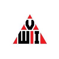 design del logo della lettera triangolo vwi con forma triangolare. monogramma di design del logo del triangolo vwi. modello di logo vettoriale triangolo vwi con colore rosso. logo triangolare vwi logo semplice, elegante e lussuoso.