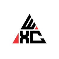 logo della lettera triangolare wxc con forma triangolare. monogramma del design del logo del triangolo wxc. modello di logo vettoriale triangolo wxc con colore rosso. logo triangolare wxc logo semplice, elegante e lussuoso.