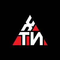 xtn triangolo logo design lettera con forma triangolare. monogramma di design del logo del triangolo xtn. modello di logo vettoriale triangolo xtn con colore rosso. logo triangolare xtn logo semplice, elegante e lussuoso.