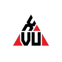 xvu triangolo logo lettera design con forma triangolare. monogramma del design del logo del triangolo xvu. modello di logo vettoriale triangolo xvu con colore rosso. xvu logo triangolare logo semplice, elegante e lussuoso.