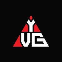design del logo della lettera del triangolo yvg con forma triangolare. monogramma di design del logo del triangolo yvg. modello di logo vettoriale triangolo yvg con colore rosso. logo triangolare yvg logo semplice, elegante e lussuoso.