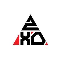logo della lettera triangolare zxo con forma triangolare. zxo triangolo logo design monogramma. modello di logo vettoriale triangolo zxo con colore rosso. logo triangolare zxo logo semplice, elegante e lussuoso.