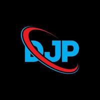 logo djp. lettera djp. design del logo della lettera djp. iniziali logo djp legate da cerchio e logo monogramma maiuscolo. tipografia djp per il marchio tecnologico, aziendale e immobiliare. vettore