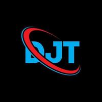 logo DJ. lettera djt. design del logo della lettera djt. iniziali logo djt legate da cerchio e logo monogramma maiuscolo. tipografia djt per il marchio tecnologico, aziendale e immobiliare. vettore