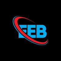 logo eeb. eb lettera. design del logo della lettera eeb. iniziali eeb logo legate da cerchio e logo monogramma maiuscolo. tipografia eeb per il marchio tecnologico, commerciale e immobiliare. vettore
