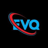logo evq. lettera evq. design del logo della lettera evq. iniziali evq logo collegate con cerchio e logo monogramma maiuscolo. tipografia evq per il marchio tecnologico, commerciale e immobiliare. vettore