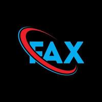 logo fax. lettera fax. design del logo della lettera fax. iniziali logo fax abbinate a cerchio e logo monogramma maiuscolo. tipografia fax per marchio tecnologico, commerciale e immobiliare. vettore