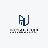 design ispiratore del logo aziendale dalle lettere iniziali dell'icona del logo av. -vettori vettore