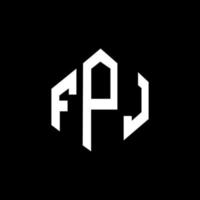 design del logo della lettera fpj con forma poligonale. poligono fpj e design del logo a forma di cubo. fpj esagono vettore logo modello colori bianco e nero. monogramma fpj, logo aziendale e immobiliare.