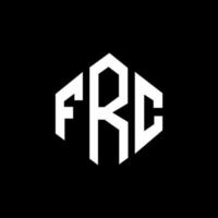 frc lettera logo design con forma poligonale. frc poligono e design del logo a forma di cubo. frc esagono logo modello vettoriale colori bianco e nero. monogramma frc, logo aziendale e immobiliare.