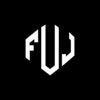 design del logo della lettera fuj con forma poligonale. design del logo a forma di poligono e cubo fuj. fuj esagono vettore logo modello colori bianco e nero. monogramma fuj, logo aziendale e immobiliare.