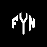 design del logo della lettera fyn con forma poligonale. fyn poligono e design del logo a forma di cubo. fyn esagono logo modello vettoriale colori bianco e nero. monogramma fyn, logo aziendale e immobiliare.