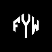 design del logo della lettera fyw con forma poligonale. fyw poligono e design del logo a forma di cubo. fyw esagono logo modello vettoriale colori bianco e nero. monogramma fyw, logo aziendale e immobiliare.