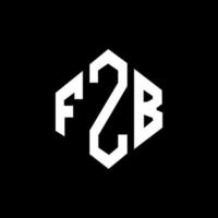 fzb lettera logo design con forma poligonale. fzb poligono e design del logo a forma di cubo. fzb esagono logo modello vettoriale colori bianco e nero. monogramma fzb, logo aziendale e immobiliare.