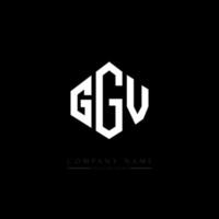 design del logo della lettera ggv con forma poligonale. ggv poligono e design del logo a forma di cubo. ggv esagono logo modello vettoriale colori bianco e nero. monogramma ggv, logo aziendale e immobiliare.
