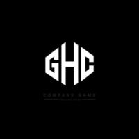 design del logo della lettera ghc con forma poligonale. ghc poligono e design del logo a forma di cubo. ghc esagono logo modello vettoriale colori bianco e nero. monogramma ghc, logo aziendale e immobiliare.