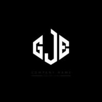 design del logo della lettera gje con forma poligonale. gje poligono e design del logo a forma di cubo. gje esagono logo modello vettoriale colori bianco e nero. gje monogramma, logo aziendale e immobiliare.