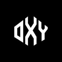 design del logo della lettera oxy con forma poligonale. oxy poligono e design del logo a forma di cubo. oxy esagonale modello logo vettoriale colori bianco e nero. monogramma oxy, logo aziendale e immobiliare.