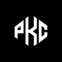 design del logo della lettera pkc con forma poligonale. poligono pkc e design del logo a forma di cubo. pkc modello di logo vettoriale esagonale colori bianco e nero. monogramma pkc, logo aziendale e immobiliare.