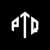 design del logo della lettera ptq con forma poligonale. ptq poligono e design del logo a forma di cubo. ptq modello di logo vettoriale esagonale colori bianco e nero. monogramma ptq, logo aziendale e immobiliare.