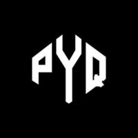 pyq lettera logo design con forma poligonale. pyq poligono e design del logo a forma di cubo. pyq esagono logo modello vettoriale colori bianco e nero. monogramma pyq, logo aziendale e immobiliare.