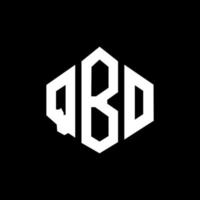 design del logo della lettera qbo con forma poligonale. qbo poligono e design del logo a forma di cubo. modello di logo vettoriale esagonale qbo colori bianco e nero. monogramma qbo, logo aziendale e immobiliare.