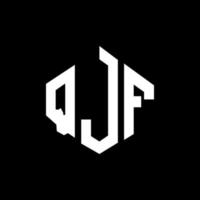 qjf lettera logo design con forma poligonale. qjf poligono e design del logo a forma di cubo. qjf modello di logo vettoriale esagonale colori bianco e nero. monogramma qjf, logo aziendale e immobiliare.