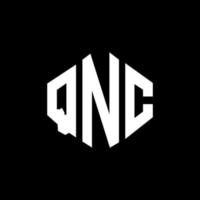 design del logo della lettera qnc con forma poligonale. qnc poligono e design del logo a forma di cubo. modello di logo vettoriale esagonale qnc colori bianco e nero. monogramma qnc, logo aziendale e immobiliare.