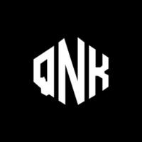 design del logo della lettera qnk con forma poligonale. qnk poligono e design del logo a forma di cubo. qnk modello di logo vettoriale esagonale colori bianco e nero. monogramma qnk, logo aziendale e immobiliare.