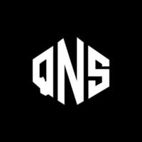 design del logo della lettera qns con forma poligonale. qns poligono e design del logo a forma di cubo. qns modello di logo vettoriale esagonale colori bianco e nero. monogramma qns, logo aziendale e immobiliare.