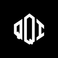 design del logo della lettera qqi con forma poligonale. qqi poligono e design del logo a forma di cubo. qqi modello di logo vettoriale esagonale colori bianco e nero. monogramma qqi, logo aziendale e immobiliare.