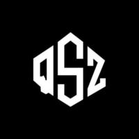 design del logo della lettera qsz con forma poligonale. qsz poligono e design del logo a forma di cubo. qsz modello di logo vettoriale esagonale colori bianco e nero. monogramma qsz, logo aziendale e immobiliare.