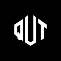 design del logo della lettera qut con forma poligonale. qut poligono e design del logo a forma di cubo. qut modello di logo vettoriale esagonale colori bianco e nero. monogramma qut, logo aziendale e immobiliare.
