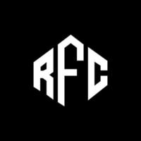 design del logo della lettera rfc con forma poligonale. poligono rfc e design del logo a forma di cubo. modello di logo vettoriale esagonale rfc colori bianco e nero. monogramma rfc, logo aziendale e immobiliare.