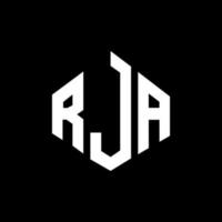 design del logo della lettera rja con forma poligonale. rja poligono e design del logo a forma di cubo. modello di logo vettoriale esagonale rja colori bianco e nero. monogramma rja, logo aziendale e immobiliare.