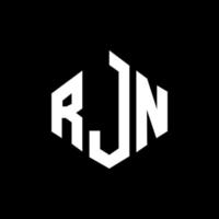 design del logo della lettera rjn con forma poligonale. rjn poligono e design del logo a forma di cubo. rjn modello di logo vettoriale esagonale colori bianco e nero. monogramma rjn, logo aziendale e immobiliare.