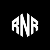 design del logo della lettera rnr con forma poligonale. rnr poligono e design del logo a forma di cubo. rnr modello di logo vettoriale esagonale colori bianco e nero. monogramma rnr, logo aziendale e immobiliare.