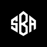 design del logo della lettera sba con forma poligonale. sba poligono e design del logo a forma di cubo. sba modello di logo vettoriale esagonale colori bianco e nero. monogramma sba, logo aziendale e immobiliare.