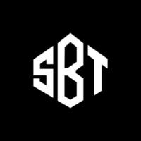 design del logo della lettera sbt con forma poligonale. sbt poligono e design del logo a forma di cubo. sbt modello di logo vettoriale esagonale colori bianco e nero. monogramma sbt, logo aziendale e immobiliare.